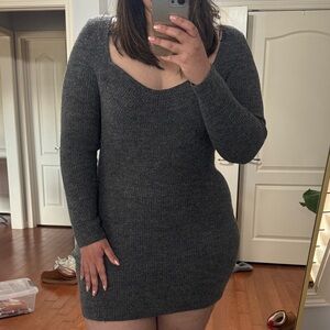 H&M Charcoal Long Sleeve Dress